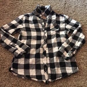 Faded Glory Long Sleeve Plaid Button Up Top